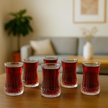 6 Lı Kristal Desenli Cam Çay Bardağı Seti 160 Ml İnce Belli Modern Tasarım Isıya Dayanıklı Cam Bardak Şık Ve Zarif Sunum İçin Çay Ve Kahve Bardağı çok renkli