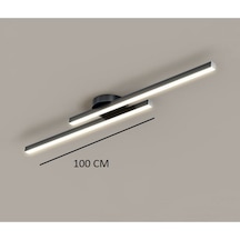 Laaysa 3 Renk Yanabilen 3000 K-4000k-6500k Çubuk Led Avize Armatür Ikili 100 Cm Çubuk Uzunluğu Siyah