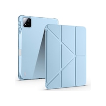 Pad 8 Pro Kılıf Zore Tri Folding Kalem Bölmeli Standlı Kılıf - Mavi Standlı Kapak