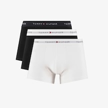Tommy Hilfiger Microfibre Logo Erkek Siyah/beyaz 3'lü Boxer Um0um03523 Siyah