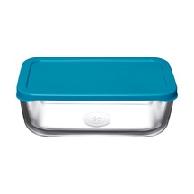 Paşabahçe Snow Box Saklama Kabı 1225 Cc Tekli Plastik Turkuaz Kapaklı