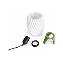 Modern Dekoratif Masa Lambası Spiral Tasarım Abajur Sert Plastik Gövde Gece Lambası