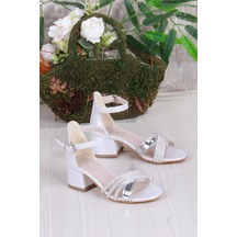 Fort 352091 Taşlı Detaylı Topuklu Kız Çocuk Abiye Ayakkabı Siyah