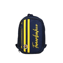 Fenerbahçe Lisanslı Sarı Lacivert Çubuklu Sırt Çantası - 3 Bölmeli Laptop Gözlü Okul Çantası Çok Renkli