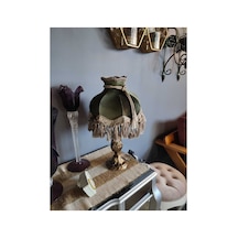 Klasik Abajur Yeşil Şapka Bronz Ayak 51cm.