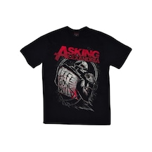 Stoned&Fame Unisex Siyah Asking Alexnadria Baskılı T-shirt SIYAH