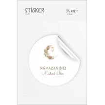 Ramazan Mübarek Olsun Etiket 4 Cm 24 Adet Çok Renkli