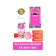 Özel Üretim Kız Çocuk Namaza İlk Adım Seccade Tesbih Seti Kızımın Seccadesi Oyuncak Hazırlık  Standart Standart