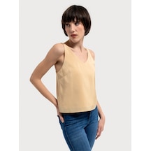 Regular Fit Kadın Bluz K.kol Bej