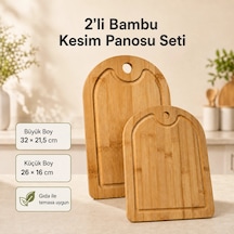 2'li Bambu Kesim Panosu Seti Çok Renkli