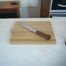 22-32 Cm Organik Bambu Kesim Tahtası Ve No2 30 Cm Çelik Et Bıçağı Seti Bıçak Ve Kesim Tahtası Seti