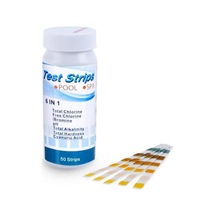 Mufunye 50 Adet Su Kalitesi Test Kağıtları 6'sı 1 Arada Test Kağıdı Ph Test Şeritleri Klor Alkali Brom Havuz Spa Yüksek Hassasiyetli Test Kağıdı