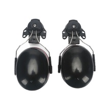 İşçi Koruması İçin Kask Tarzı Kulaklıklara Sahip Endüstriyel Gürültü Önleyici - Siyah