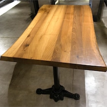 Cafe Masa Ahşap Kütük Masa Aslan Ayak 180x90 Ceviz