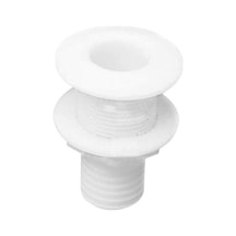 Thru-Hull W/Fl.Flange 1 1/2". W/Hose Barb 39mm.White