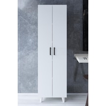 5 Raflı 2 Kapaklı 14r Çok Amaçlı Dolap Erzak Dolabı Banyo Dolabı Kiler Dolabı Beyaz Beyaz
