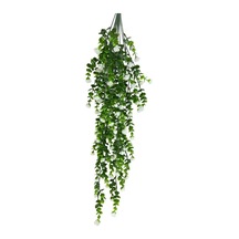 Yapay Çiçek Beyaz Sarkan Lotus Çiçekli Okaliptus Şimşir Yapay Sarmaşık 5dal 60cm