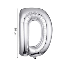 Folyo Balon D Harfi Helyum Balon 36 Cm Gümüş Renk - D Harf Balon - Harf Folyo Balon Silver Ballon Çok Renkli