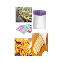 Desen Saplı Spatula Hamur Kesici + Şekilli Patates Cips Kesici Ve Sebze Meyve Doğrayıcı Çelik Çok Re Diğer