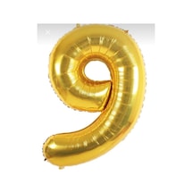 9 Rakam Balon Sarı Gold 34 76 Cm Helyum Uyumlu Uçan Balon Sarı Gold Sarı Gold