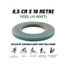 Carub Reflektif Fosforlu Şerit Bant 0,5 Cm X 10 Metre Yeşil İkaz Bandı BR2405005