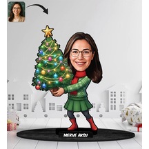 Bk Gift Kişiye Özel Kadın Yılbaşı Tasarımlı Karikatür Biblo -14, Yılbaşı Hediyesi, Yeni Yıl Hediyesi Kobitmeyencom35640 Bk Gift