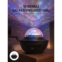 Masa Ve Gece Lambası Renkli Projektör Işıklı Disko Topu Bluetooth Hoparlör - Lisinya Siyah