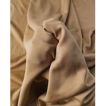 Sütlü Kahve Bej Arası Renkte Jarse Kumaş 150x250cm-10852 Kahverengi