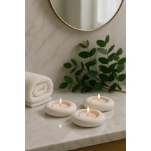Dekoratif 3'lü Tealight Mumluk Seti Beton Görünümlü, Modern Tasarım Standart