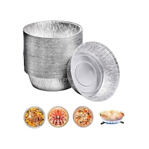 Reedark 50'li Paket Yüksek Kaliteli Alüminyum Fırın Tepsisi - Pişirme, Saklama Ve Servis İçin Gümüş