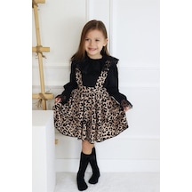 Kız Çocuk Helen Leopar Askılı Kat Kat Bağlama Jile Elbise Dantel Detay Uzun Kollu Bluz Takım Kız Çocuk Helen Leopar Askılı Kat Kat Bağlama Jile Elbise Dantel Detay Uzun Kollu Bluz Takım