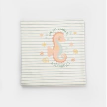 Biorganic Save The Seahorse Bebek Battaniyesi 85x90 64692 Bej - Mint Yeşili