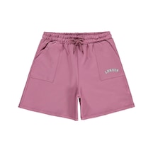 Civil Girls London Baskılı 10-13 Yaş Şort - Pembe Gülkurusu