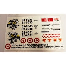 Babibi Dbt01089 1/32 Ölçek, Turaf F-16 C/d, 182.atmaca Filo, Dekal Çıkartma