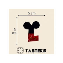 Taşlı Ütülenebilen Veya Sticker Olarak Kullanılabilen ' Mickey L ' Harfi