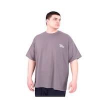 Mode Xl Büyük Beden Erkek T-shirt Bisiklet Yaka Faıth U25030 Füme Füme