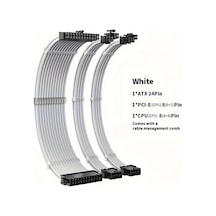 Siyah Kablo Kiti Psu Uzatma Kablosu Kiti Atx 24pin Pcı-e 8pin Eps / Cpu 8pin Özelleştirme Mod Kollu Uzatma Güç Kaynağı Kablosu Kiti