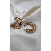 Bb Dolgulu Halka Küpe Altın