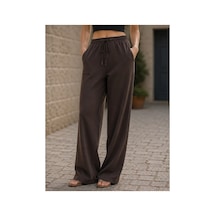 Meridefashion Beli Lastikli Bol Paça Pantolon Rahat Kalıp Şık Görünüm 42 - Beyaz Çok Renkli