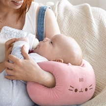 Living Kola Geçirilen Kedi Peluş Yastık - Açık Pembe - 35 Cm