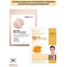 Dermal 3 Katmanlı Rose Gold Göz Maskesi + Arı Sütü Özlü Kolajen Maskesi 23 G