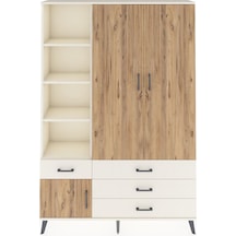 Arges Dolap 5 Raflı 4 Çekmeceli Tek Askılı 132x30x195 Aytaşı-... Aytaşı