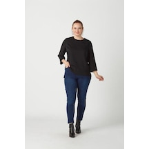 P001M Düz Renk Tam Kalıp Dar Paça Kot Pantolon Mavi