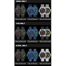 Novahub Sanda 1065 3d Kuvars Saat, Kadran Dönmeyen, Siyah Kırmızı Kemer, Erkekler İçin Örgü Stili Çok Renkli