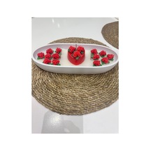 Sevgililer Günü Mum 30x15 Cm Tabak Kırmızı