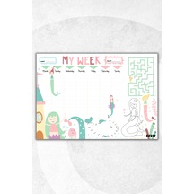 Çocuk Haftalık Planlayıcı - A4 - 30 Yaprak - Öğrenci Planlayıcı - Okul Planlayıcı - Ders Programı - 0563 Çok Renkli