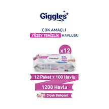 Giggles Xxl İz Bırakmayan Yüzey Temizlik Havlusu - Çiçek Bahçesi 1200 Yaprak Beyaz