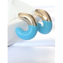 Ezoconcept Ccb Mavi Gold Çift Renk Küpe