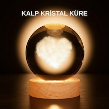 Romantik - 527 - Li Kristal Cam Küre Usb Li Işıklı - Glblseme - Dekoratif Obje