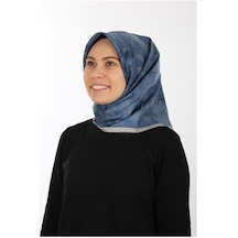 Aker Mavi Laci Ipek Krep Saten Eşarp 7208701-324